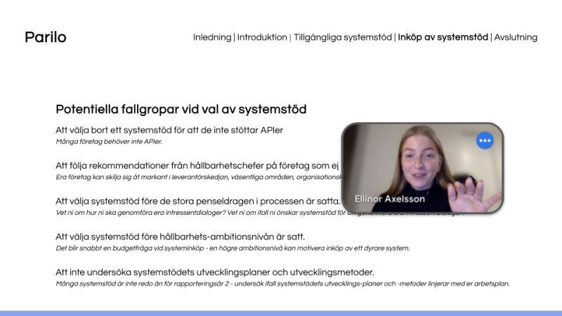 Ellinor Axelsson föreläser tillsammans med Impact Finder och Handelshögskolan i Stockholm om CSRD och val av systemstöd